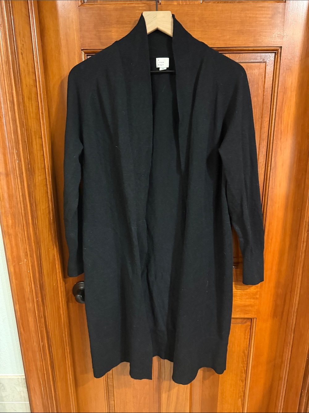 a new day Black Open-Front Long Cardigan